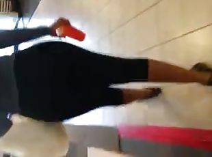 Nice fat Mexican ass in black see thru leggings